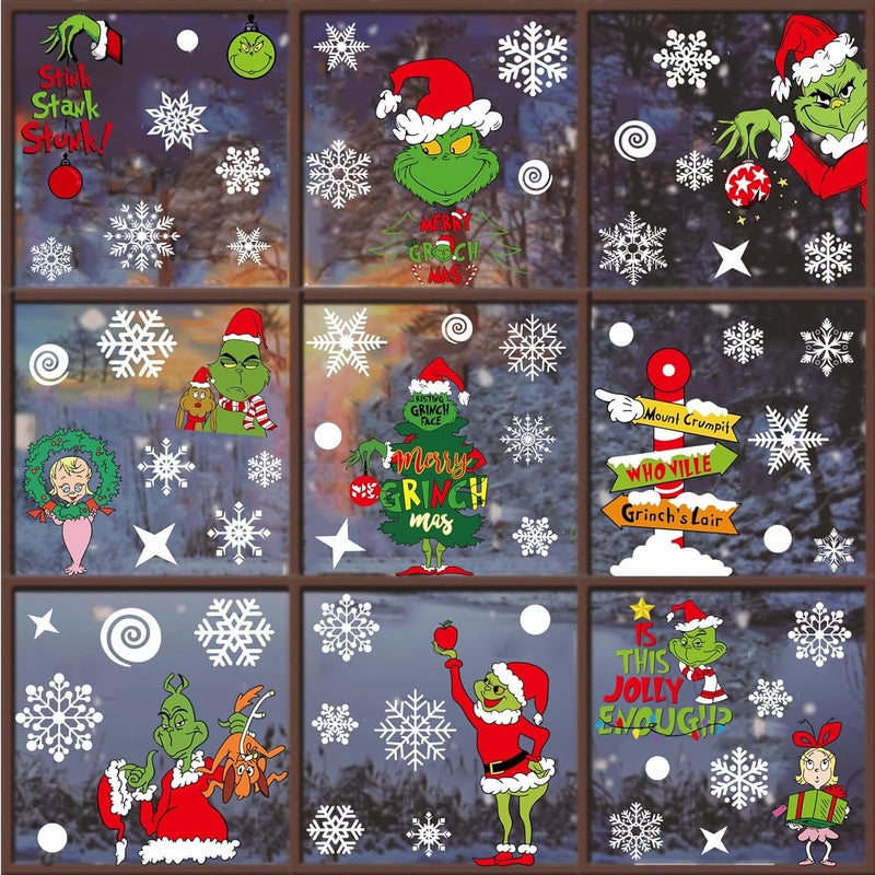 i-Beeboo Christmas Window Clings Decorations for Glass Windows Winter Stickers Snowflakes Christmas Decorations Christmas Window Stickers for Holiday Window Clings Winter Decorations 10 Sheet - Image 3
